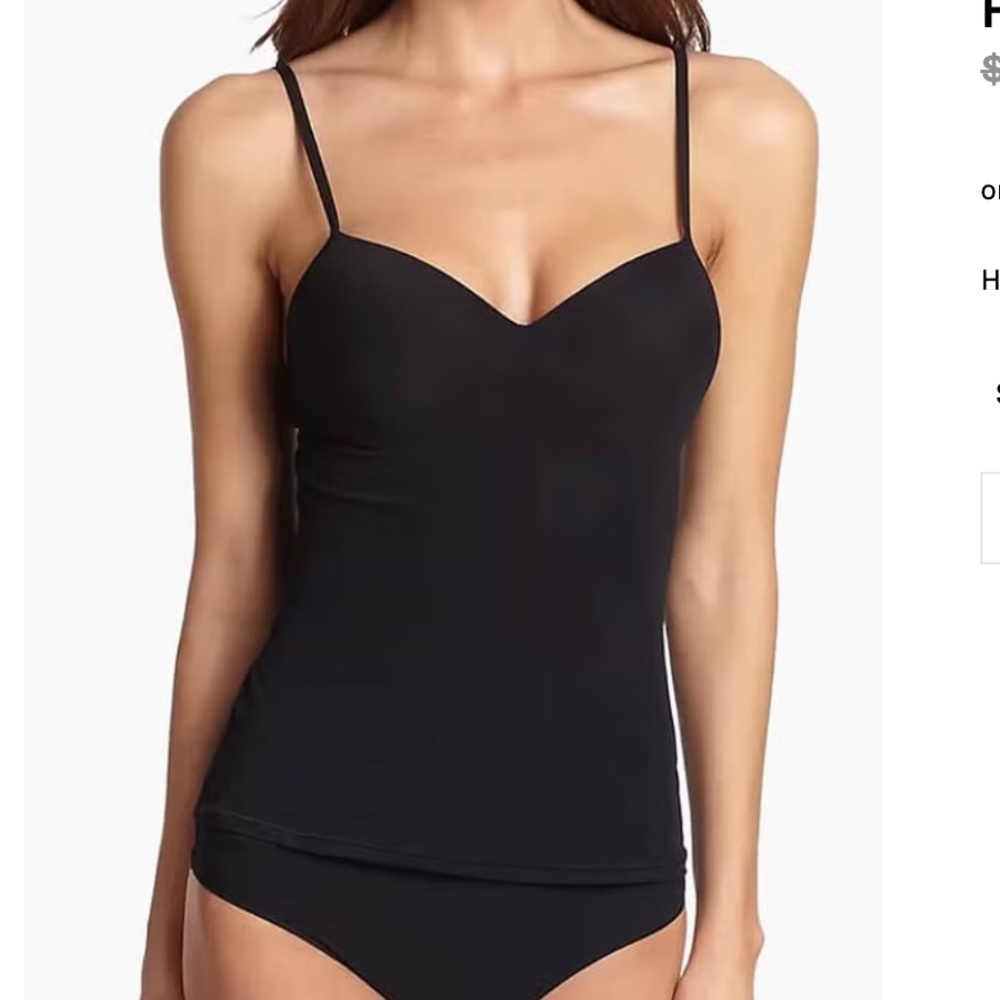 Hanro underwire Demi bra tank top Camisole Black 34B